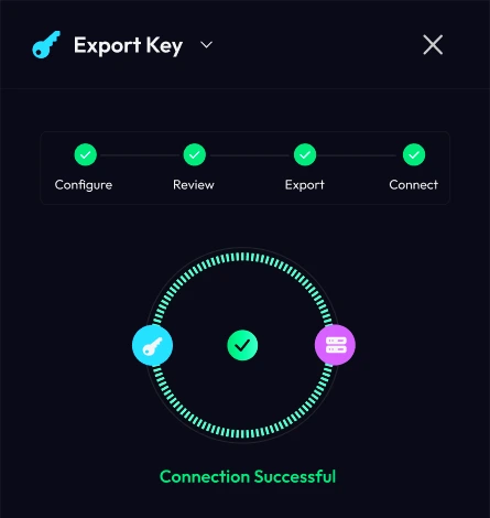 Connection successful after the key is exported