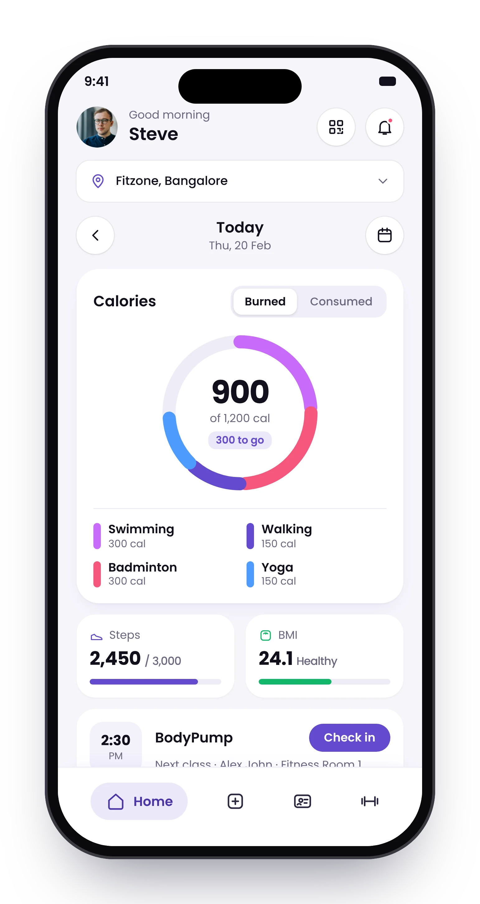 The Zync Home screen on a phone